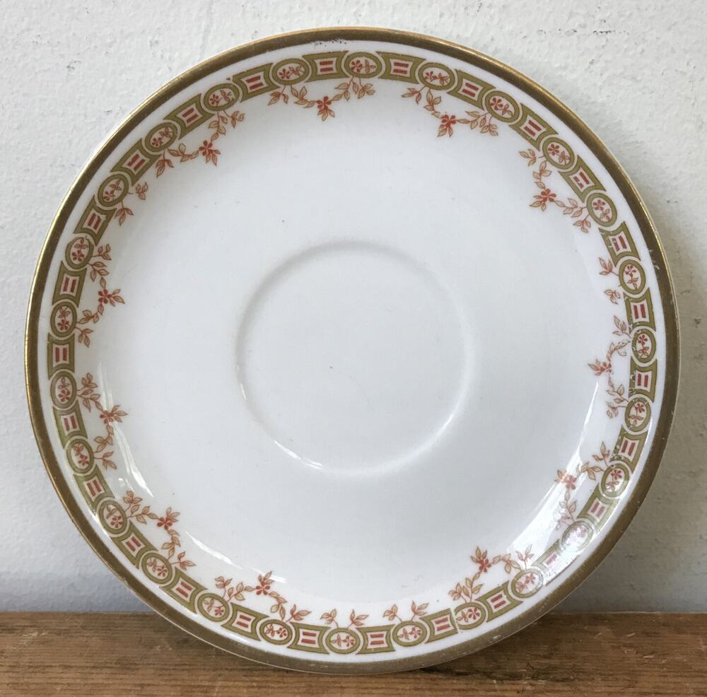 Vtg Antique Pope Gosser Single Asian Style Fine China Porcelain Tea Saucer 5.5"